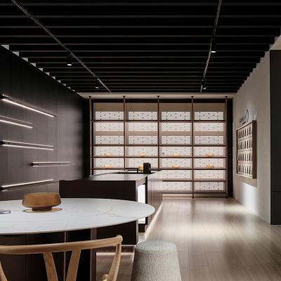 China Floating Prefab Aluminum Modular Kitchen Wall Shelves Home Decor for sale