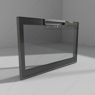 China Aluminium Frameless Modular Kitchen Slab Cabinet Prefab Kitchenette Door for sale