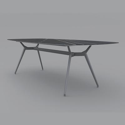 China Luxus-Esszimmer Set Rock Tisch-Oberfläche Aluminium-Basis Esstisch Für Villa zu verkaufen