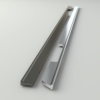 China Armario de aluminio Long Pull Manos Botones de gabinete Armario Hardware Manos de cocina de plata en venta