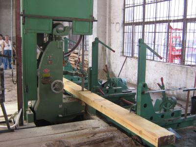 China Serração vertical da faixa com a máquina de corte de madeira automática do transporte do CNC à venda