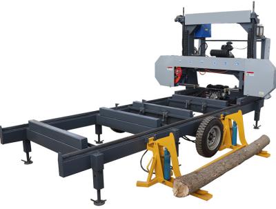 China Gasoline Hydraulic Wood Portable Sawmill Machine With Mobile Trailer for sale