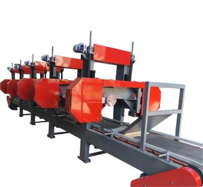 China 5 Heads Pine Wood Industrial Sawmill Equipment Horizontal Resaw Bandsaw For Wood for sale