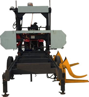 China Log Diesel/Petrol Engine Sawmill Wood Machine Portable Band Sawmill With Trailer Saw Mill Machine for sale