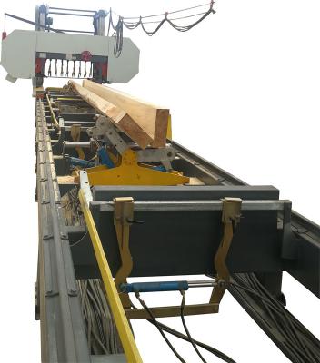 中国 木の打抜き機の価格の油圧製材所、自動大きい丸太の鋸引きの帯鋸機械 販売のため