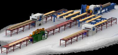 China Holzbearbeitungs-multi Riss sah runder Klotz-multi Blatt-Spaltsägen-Maschinen-Fertigungsstraße zu verkaufen