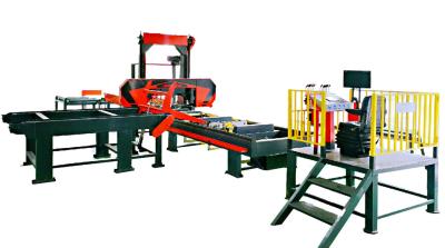 China Serrería de madera horizontal hidráulica de la banda, registro de madera que corta la máquina de la serrería del CNC en venta