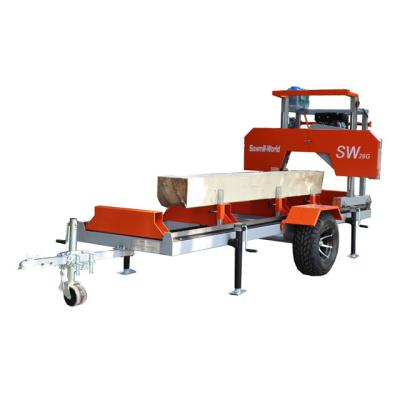 China SW26G Wood Portable Sawmill Gasoline Milling Bandsaw 480mm Wheel Dia for sale
