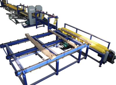China Full Automatic Vertical Log Cutting Band Saw Production Line,Twin Bandsaw Sawn Timber Sawmill Line for sale