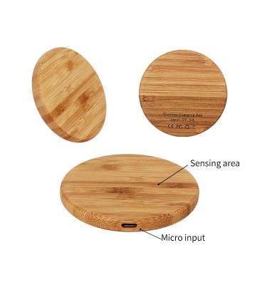 China Eco-Friendly Bamboo Wireless Charger, Ultra Light and Thin Wooden Wireless Charger Pad for sale