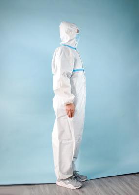 中国 白いSMSの使い捨て可能な医学のつなぎ服/ジャンプスーツ45g 販売のため