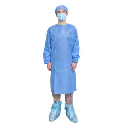 China SMS,PP,PP+PE Biodegradable Chemical Resistant S-XXXL 45g-65g Hospital Protective Disposable Isolation Gowns for sale