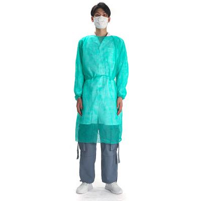 中国 生殖不能の青か緑PP+PE 45g S-XXXLのサイズの使い捨て可能な医学の分離のガウン無し 販売のため