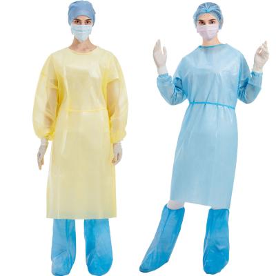 China OEM SMS No Sterile Strappy Yellow Isolation Gowns for sale