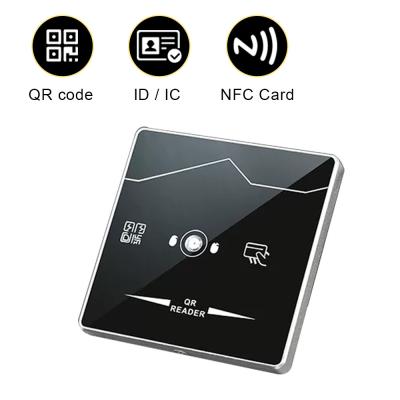 China Tempered glass QR Code Reader Access Control Wiegand Proximity Card Reader for sale