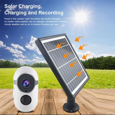 China Outdoor Solar Power Two-way Audio Video Recording Camera 1080P Wireless Wifi Mini CCTV Camera for sale