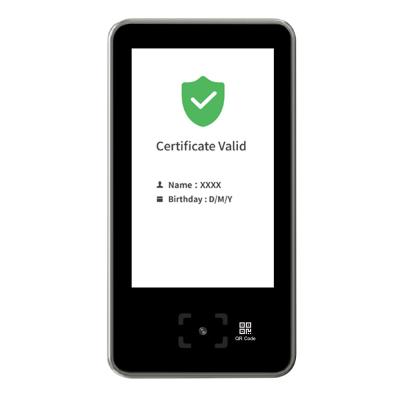 China 5 Inch LCD QR Card Scanner EU Digital Green Certificate Vaccine Pass for sale