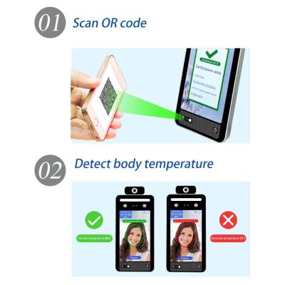 China Detection Range 0.5m EU Green Pass Scanner 8 Inch IPS Face Recognition Devices for sale
