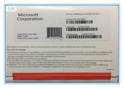 China 64 Bit Microsoft Windows 10 Operating System Builder OEM includes COA  Factory Sealed for sale
