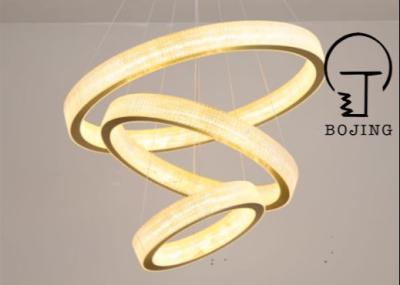 China Modern Hanging Lighting Luxury Circle Rings 3000K Pendant Light Gold LED Crystal Chandelier for sale