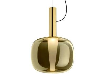 China lampara rose golden shinny golden chrome sliver decorative glass pendant light for restaurant for sale