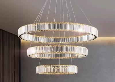 China Modern decorative lamp product combination chandelier round ring lighting crystal led chandelier for sale