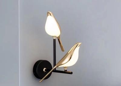China Sea Shipping Gold Dimmable Bird Wall Mounted Lamps For Bedroom Modern Wall Lamp for sale