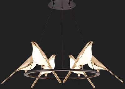China Sea Shipping Gold Round Bird Mounted LED Chandelier for sale