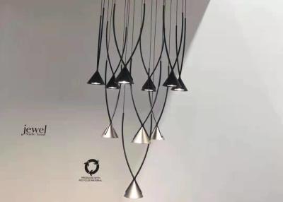 China Modern Indoor Dining Room Black Pendant Restaurant Showroom Ceiling LED Chandelier for sale