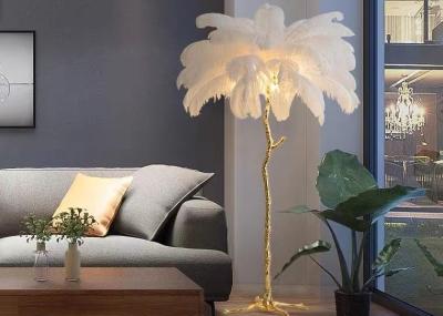 China Colorful Light Luxury  Floor Lamp Hotel Villa Feather Bedroom  Standing Lamp Home Decor for sale
