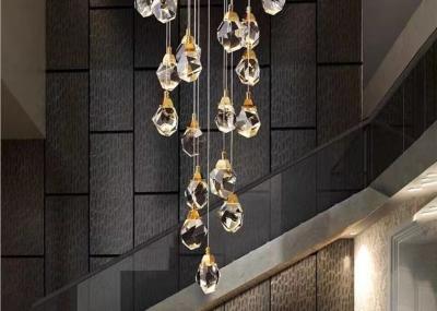 China Large Crystal LED Chandelier Luxury K9 Diamond Crystal Hanging Light Living Room Pendant Lamp for sale
