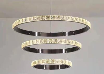 China Decorative Lamp Led Chandelier Chrome Round Ring Lighting Large Modern Crystal Chandelier for sale