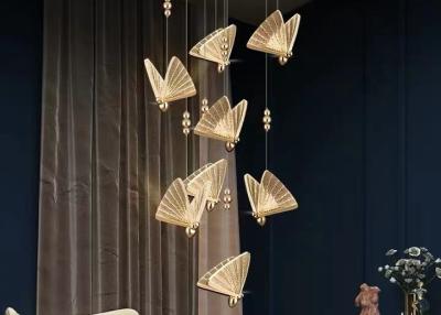 China LED Lamp Hotel Lobby Villa Staircase Custom Luxury Butterfly Bar Chandelier for sale
