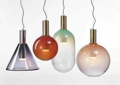 China Dining Room Creative Hanging Lamp LED Chandelier Light Restaurant Bar Design Glass Fixture for sale