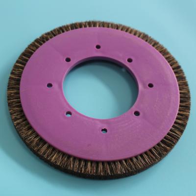 China Plastic Body Bristle Pig Hair Stenter Machine Parts Brush Wheel Customized for sale