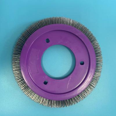 中国 Lk Stenter機械部品の紫色プラスチック ボディ ステンレス鋼 ワイヤー特別なブラシ車輪 販売のため