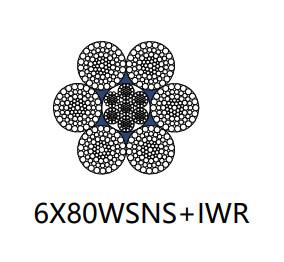 China Low Fatigue Galvanized Steel Cable Parallel Laid 6 X 80 Wsns For Hoisting for sale