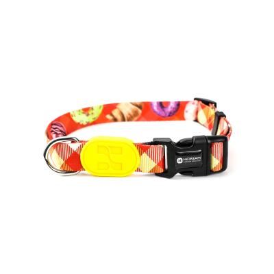 China Wide Orange Reflective Dog Collars 1 1.5 2 3 inch Personalized Reflective Puppy Collar for sale