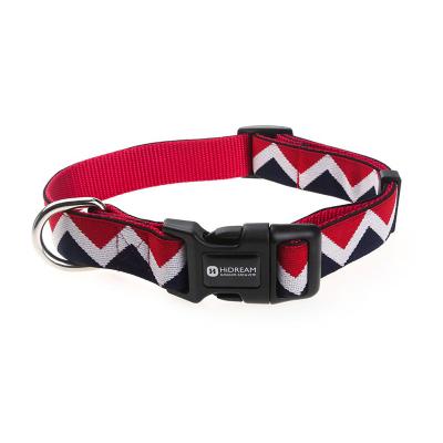 China Adjustable 0.8 Inch 2 Inch Nylon Dog Collar Supplies Elastic Woven Black And Red for sale