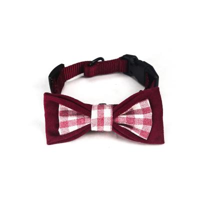 China Wide Yellow Red Nylon Dog Collars Personalised Christmas Thanksgiving Dog Bow Tie for sale