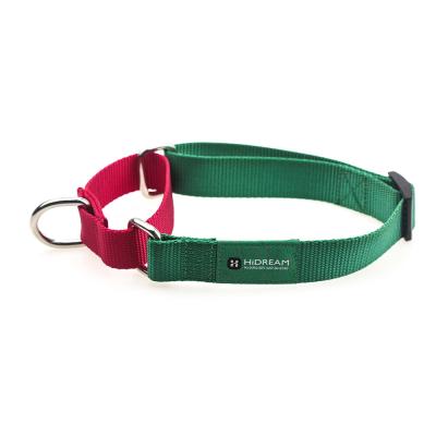 China Custom Green 1.5 Inch 2 Inch Wide Nylon Dog Collars With Metal Buckle for sale