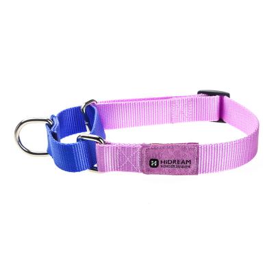 China Pink  Orange  Nylon Rope Dog Collar With Buckle Adjustable Buffered for sale