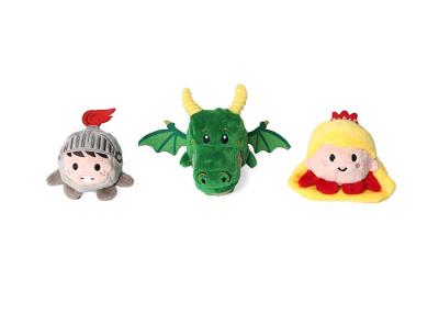 China Interactive Soft Durable Dog Toys Plush TPR Fairy Tale Warrior Dragon Shape 2.48 Inch for sale