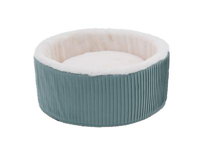 China Xxl Round Luxury Fluffy Doughnut Dog Bed Large Pleated Soft Warm Furry Soothing for sale