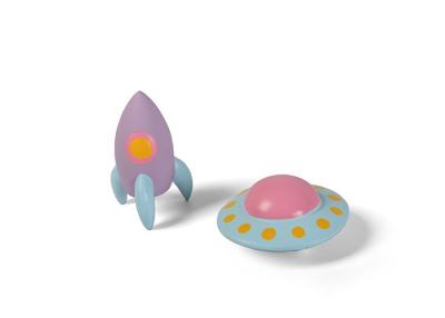China Rocket Spaceship UFO Airplane Durable Dog Toys Squeaky 6.5cm 2.56 Inch for sale