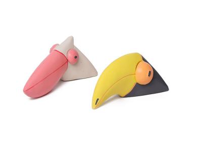 China Soft Indestructible Rubber Squeaky Dog Toys For Aggressive Chewers Triangle Toucan for sale
