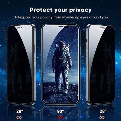 China Protector de pantalla de privacidad de película de vidrio templado anti espía 9H para Iphone 12 13 Pro Max en venta