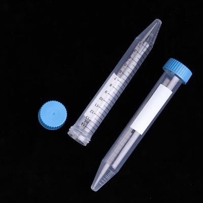 China Tubos de centrífuga cónicos transparentes de 15 ml Grado médico de polipropileno en venta