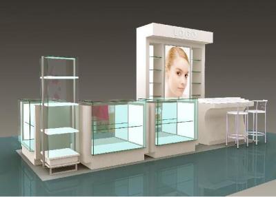 China Flooring Type Beauty Product Display Stand  Cosmetic Display Showcase With Glass Shelf for sale