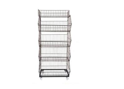 China Wire Metal Iron Steel Supermarket Display Shelf With KD Version 3-6 Layer for sale